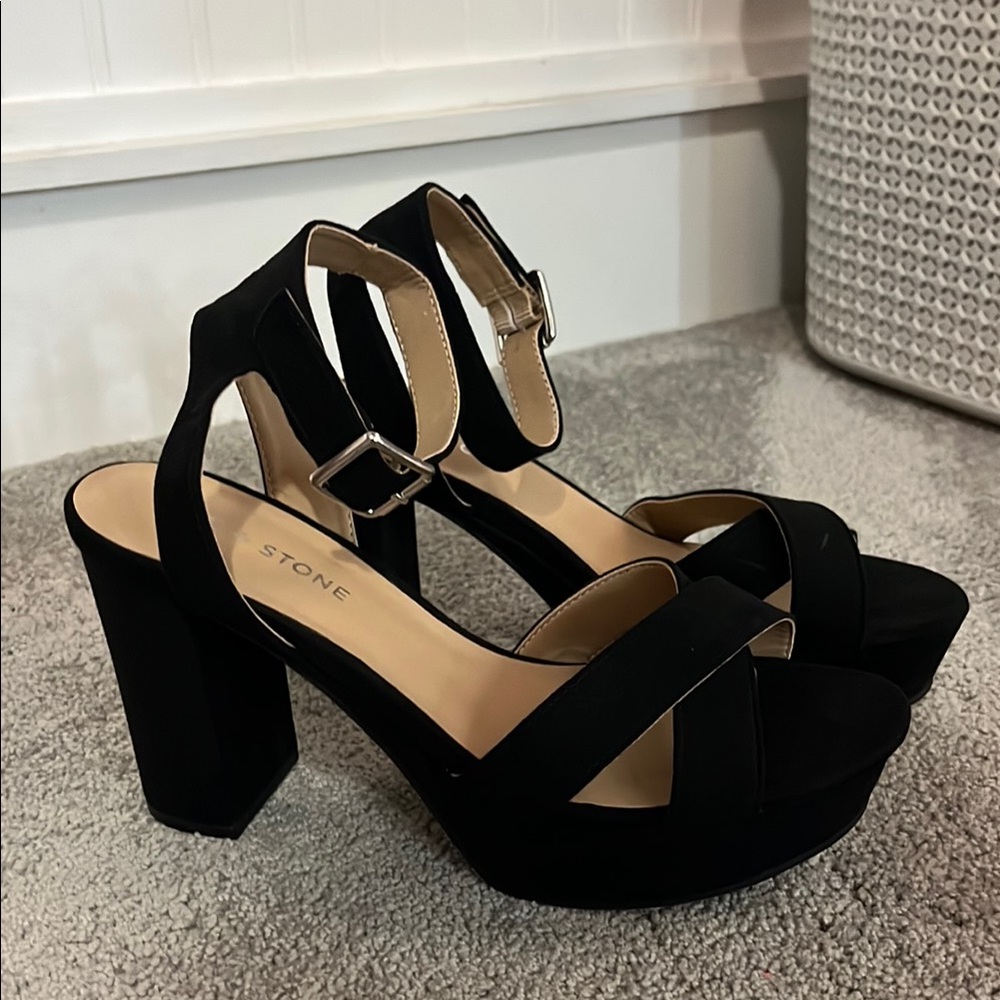 Black Suede Platform Heels